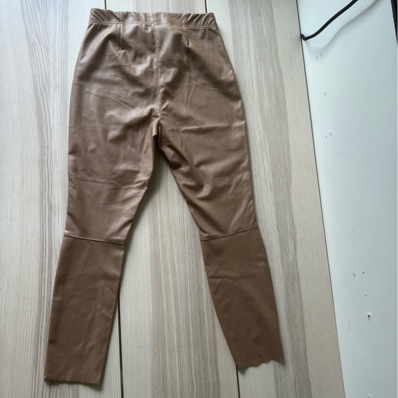 NWT H&M Tan Brown vegan Leather Leggings size 12 - Picture 6 of 8